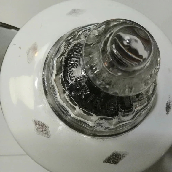 Vintage Georges Briard Ambrosia Enamel Coffee Pot Percolator Fire King Glass Top - Picture 8 of 9